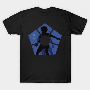 Blue lock anime characters silhouette in blue lock logo shape T-Shirt